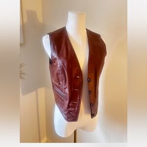 Vintage (70’s) Brown Leather Vest Small